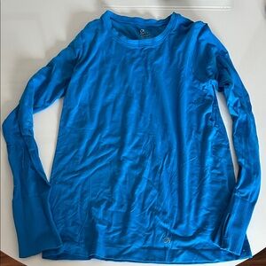GAP Women's Vibrant Blue Long Sleeve Gap fit spandex shirt .